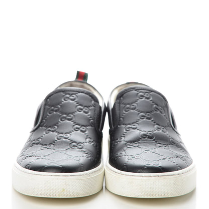 Gucci Guccissima Mens Dublin Slip On Sneakers 5.5 Black 2 of 8