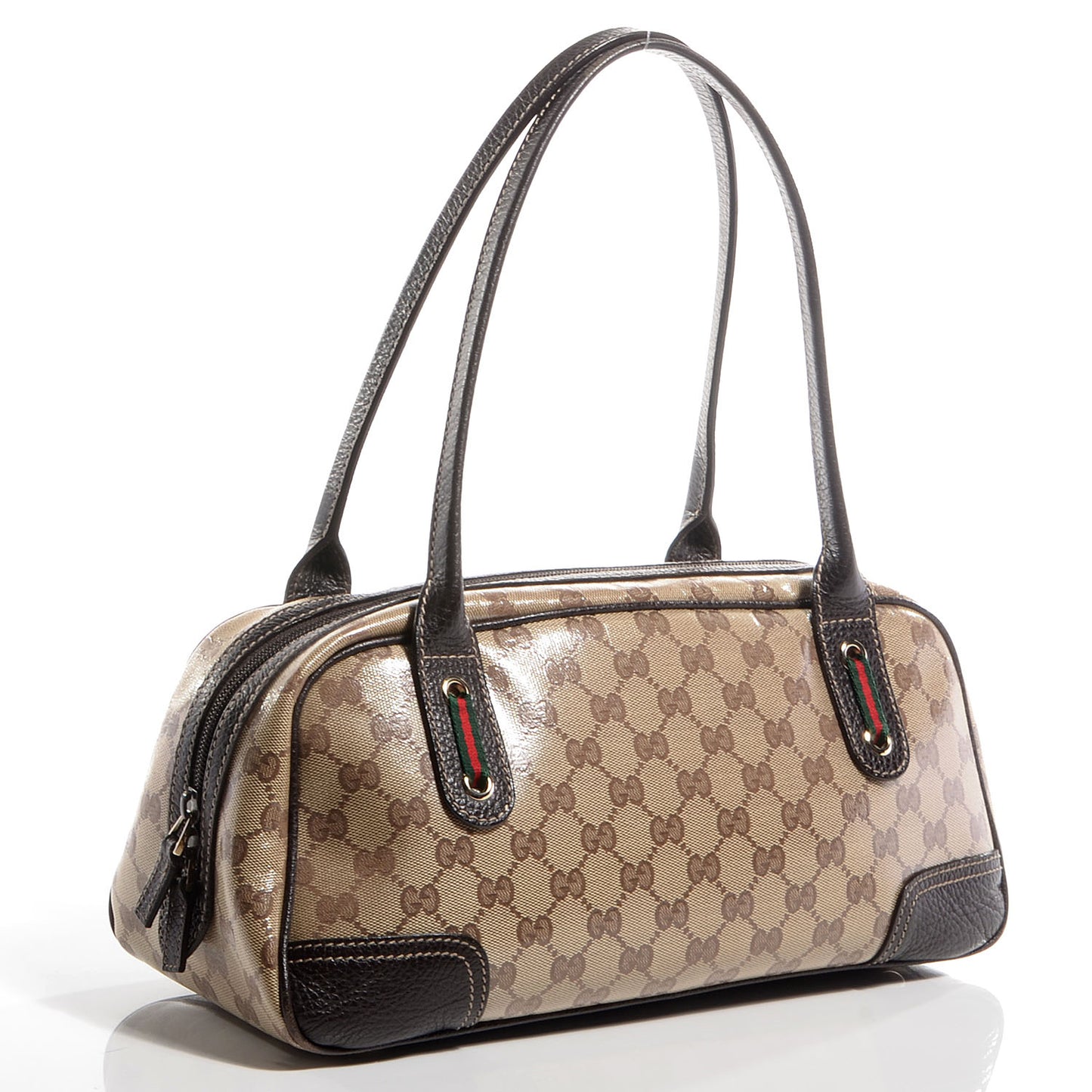 Crystal Monogram Web Princy Boston Brown