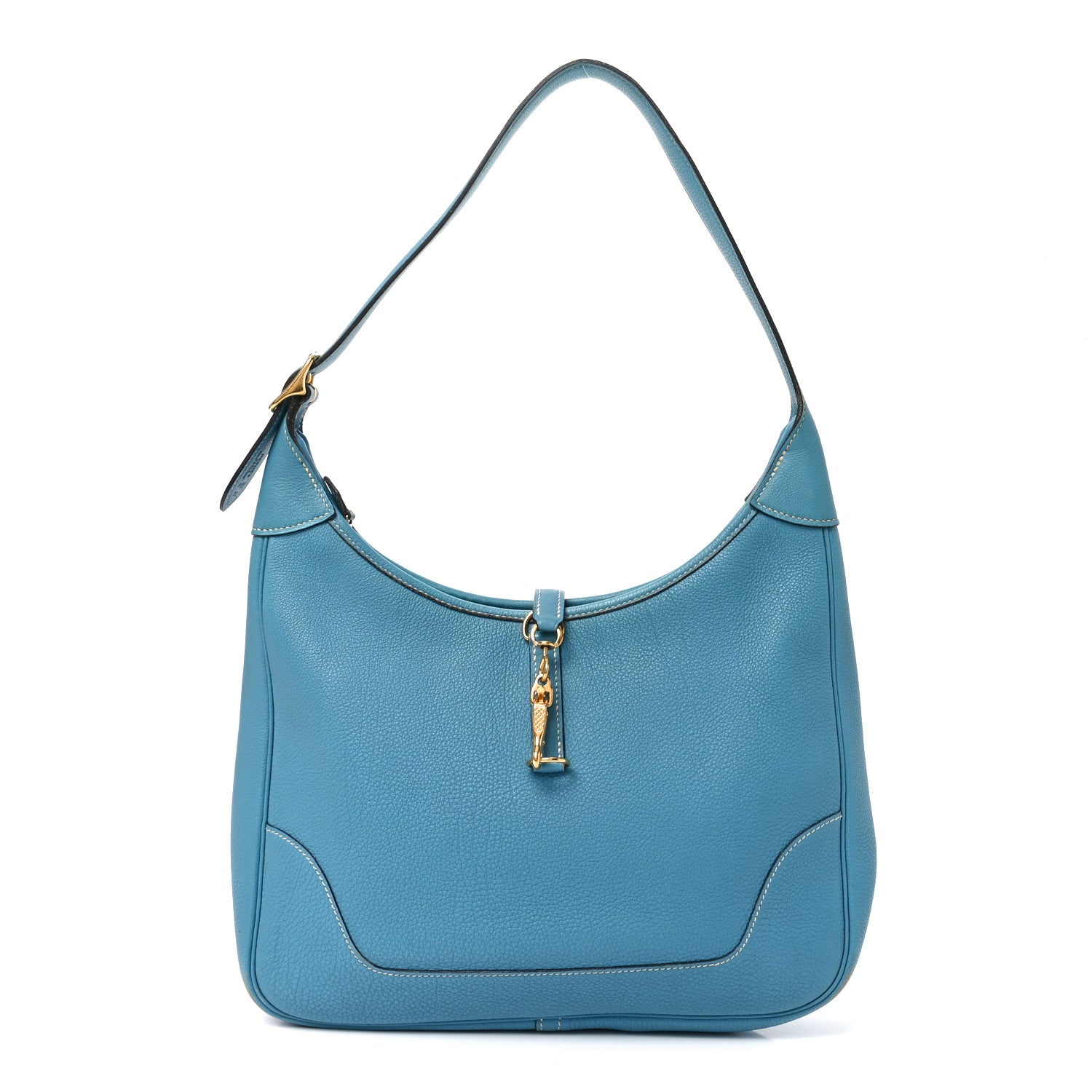 Hermes Togo Trim II 31 Shoulder Bag Blue Jean 1 of 9