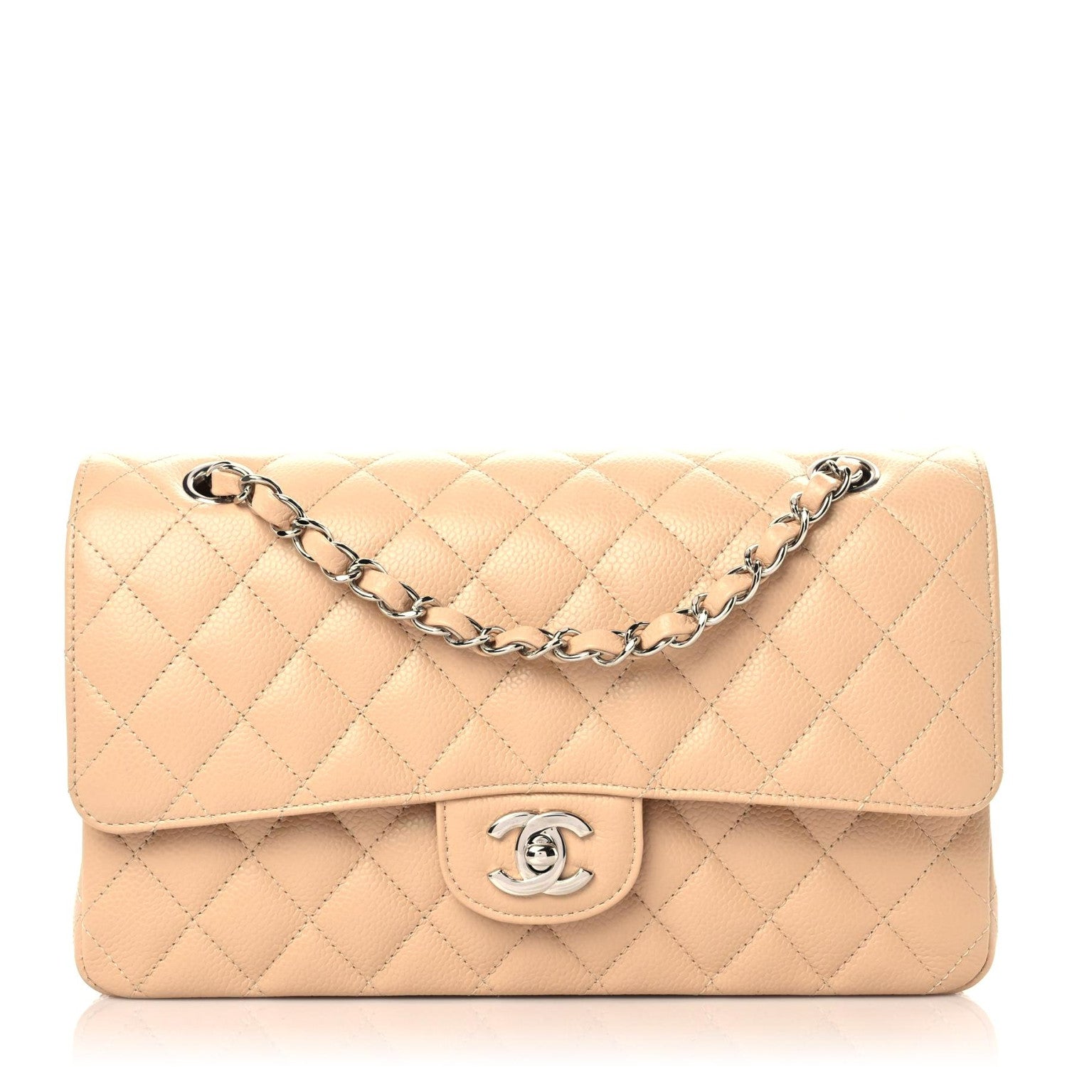 Chanel Caviar Quilted Medium Double Flap Beige 1 of 11