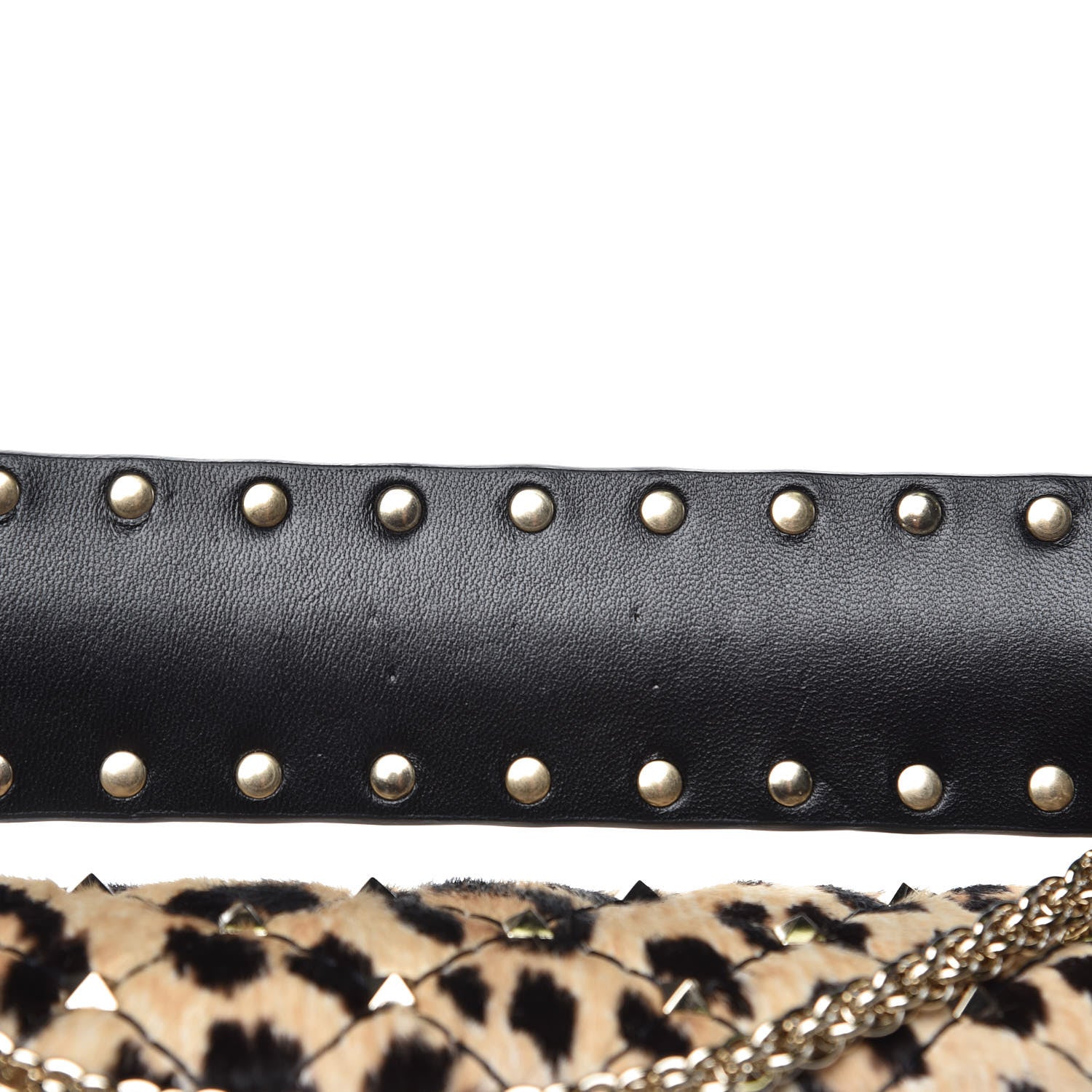Valentino Garavani Calf Hair Leopard Print Medium Rockstud Spike Shoulder Bag 10 of 10