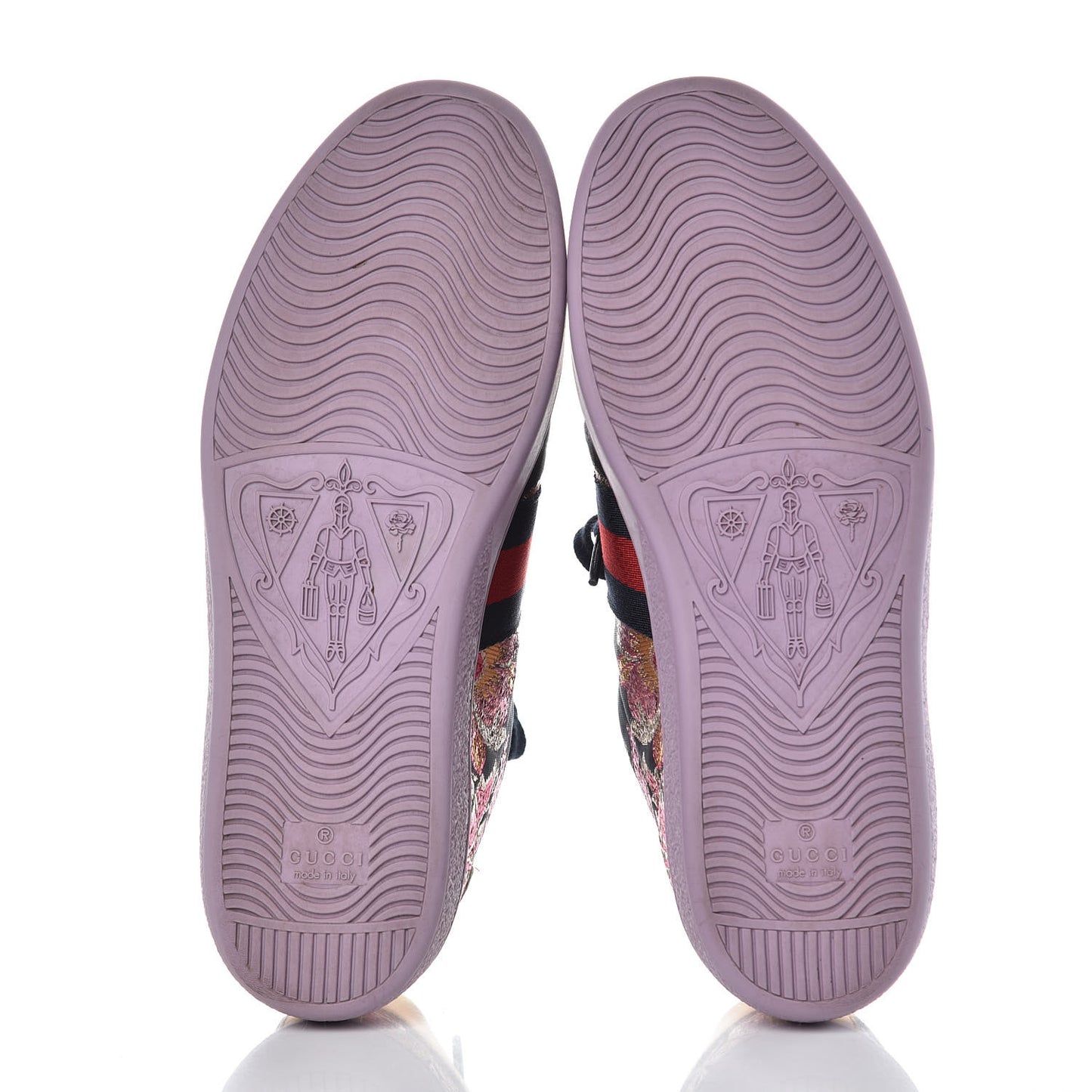 Lurex Brocade Web Nappa Womens Ace Sneakers 38 Black Pink Oro Vecchio