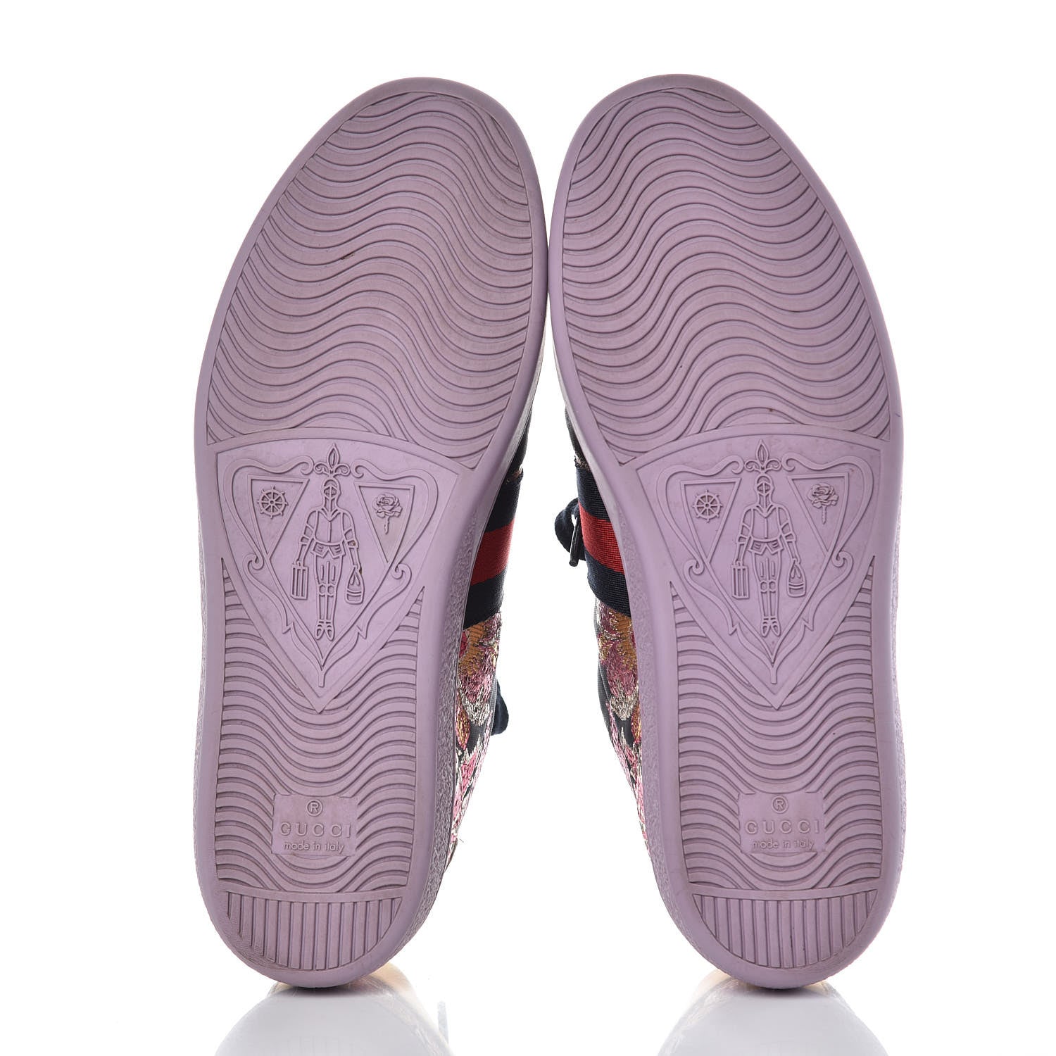 Gucci Lurex Brocade Web Nappa Womens Ace Sneakers 38 Black Pink Oro Vecchio 5 of 12