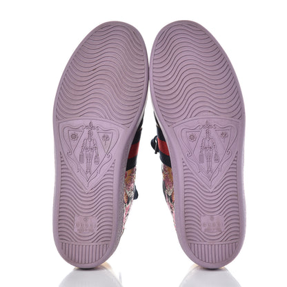 Gucci Lurex Brocade Web Nappa Womens Ace Sneakers 38 Black Pink Oro Vecchio 5 of 12
