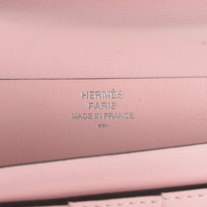 Hermes Tadelakt Lizard Bearn Gusset Wallet Rose Sakura Bougainvillea 6 of 7