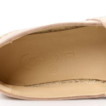 Chanel Velvet Logo Espadrilles 38 Beige Black 7 of 9