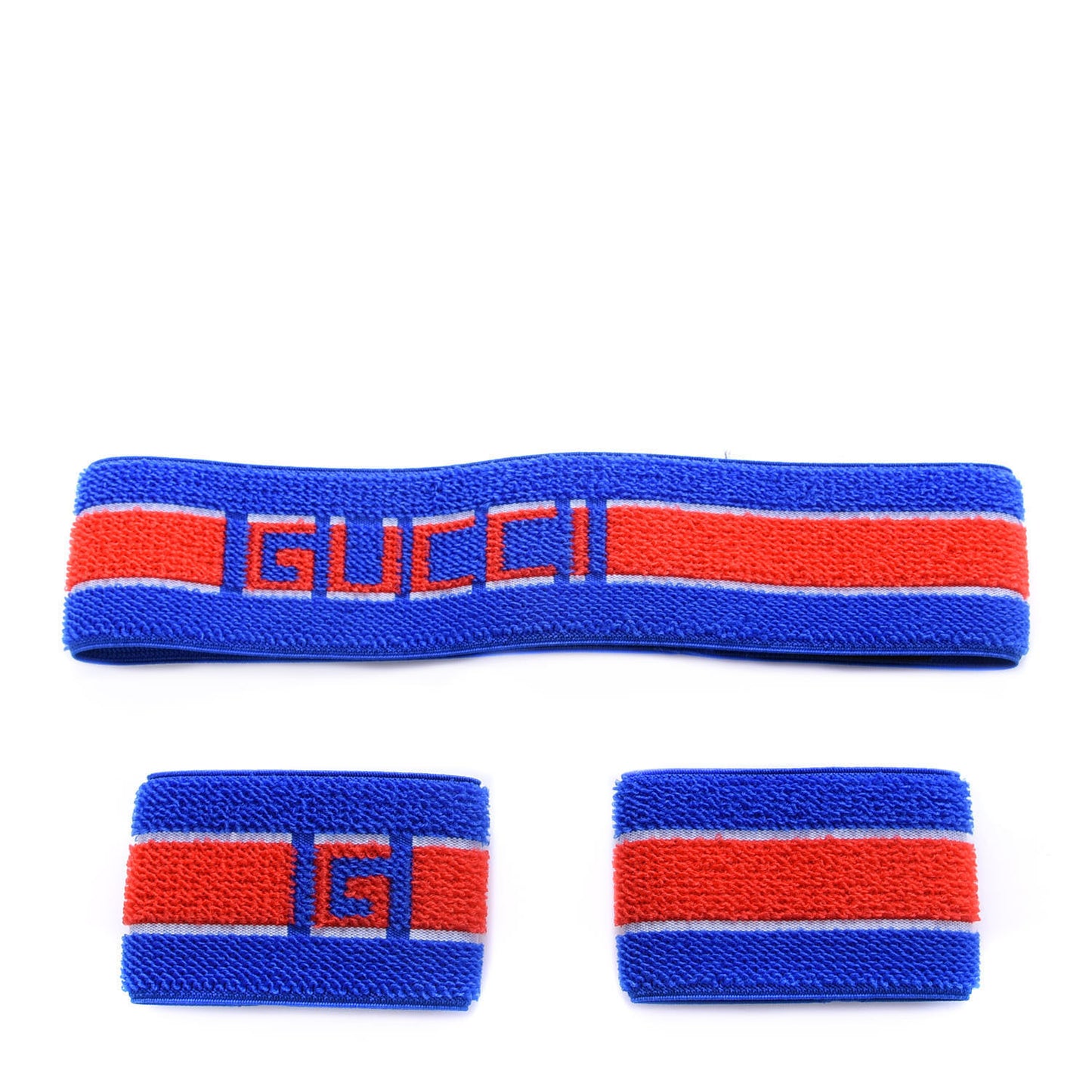Cotton Logo Headband and Wrist Set M Blue Orange