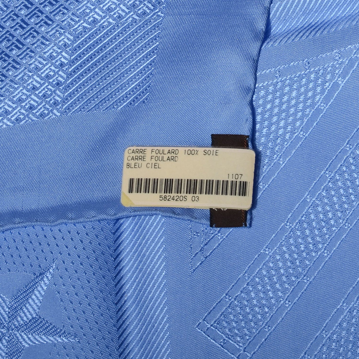 Hermes Silk Carre Foulard Sellier Scarf Bleu Ciel 90 5 of 5