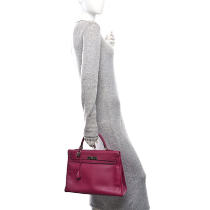 Hermes Epsom Candy Kelly Retourne 35 Tosca Rose Tyrien 2 of 10