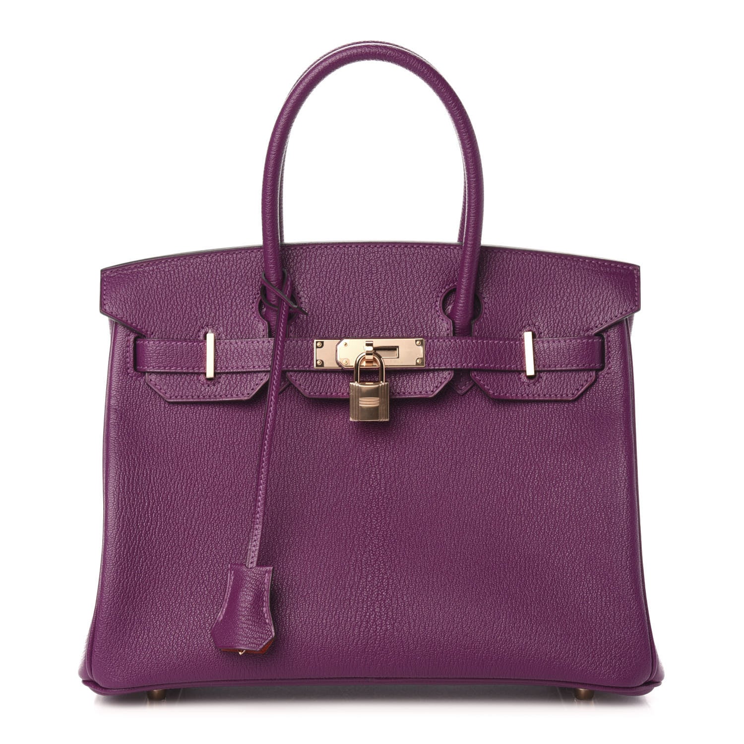 Hermes Chevre Mysore Horseshoe Birkin 30 Anemone Rouge de Coeur 1 of 11