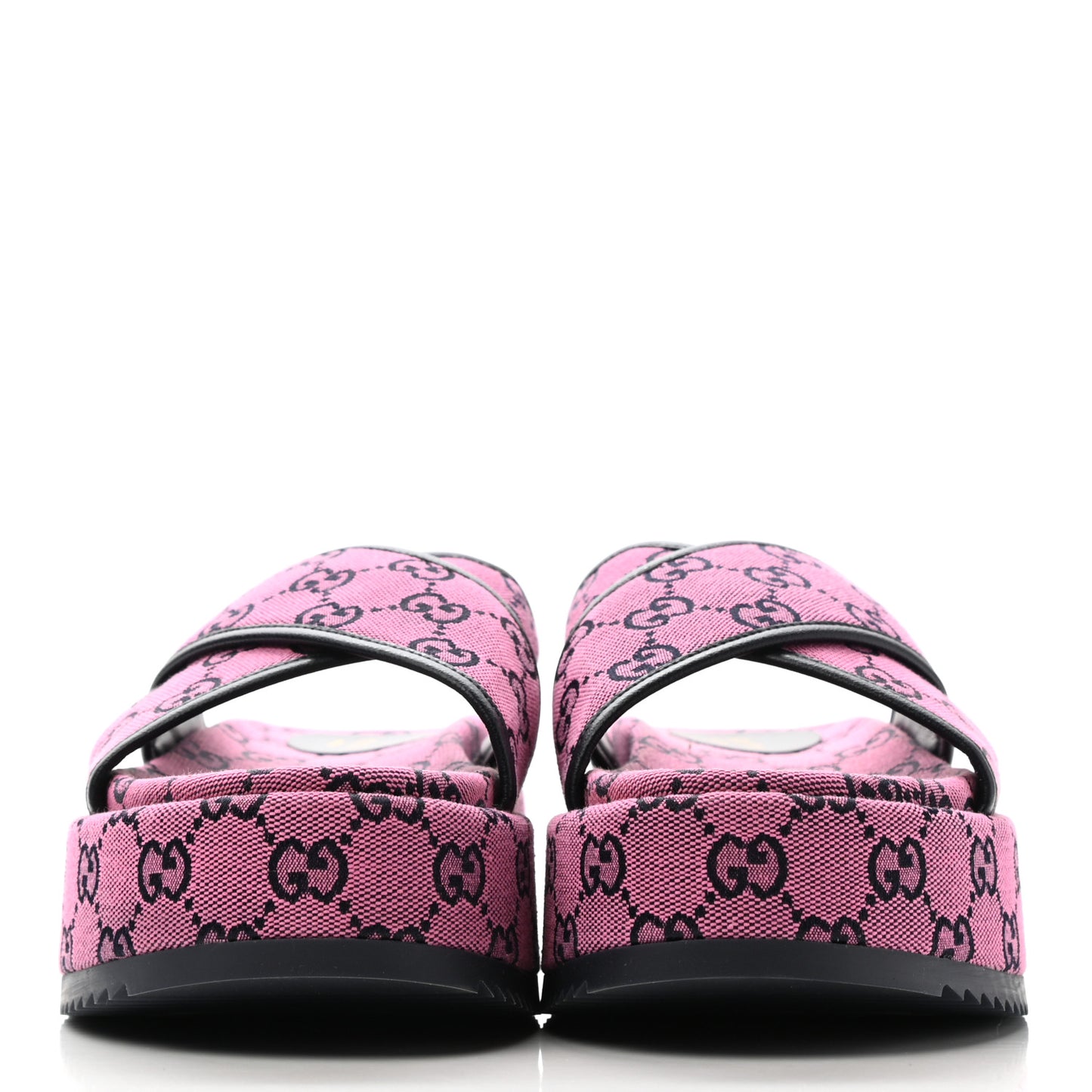 Monogram Multicolor Criss Cross Platform Slide Sandals 39 Pink Blue