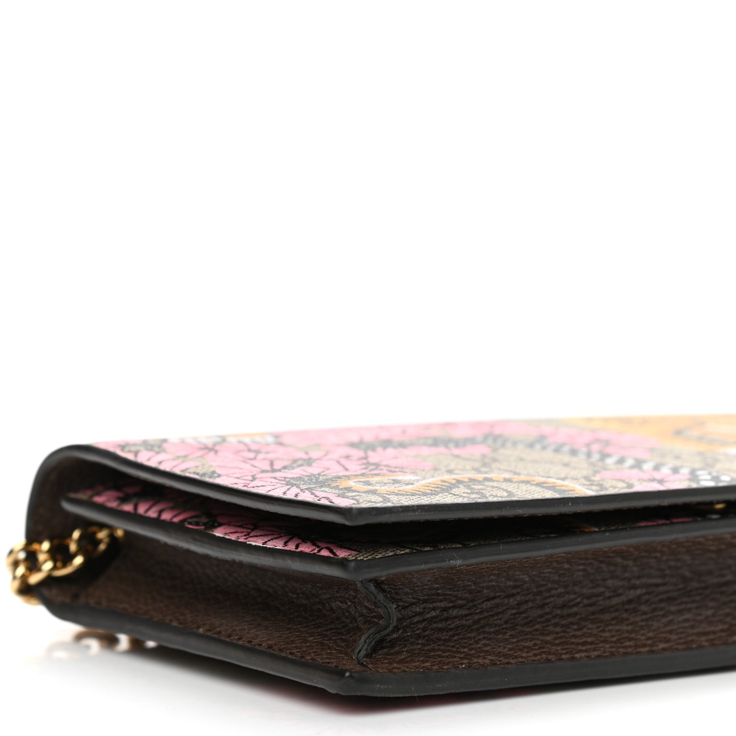 GG Supreme Monogram Bengal Chain Wallet Beige Pink
