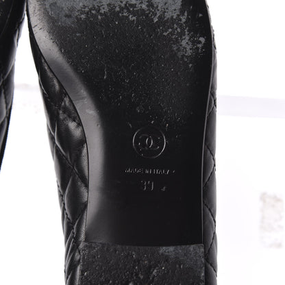 Chanel Aged Calfskin Quilted CC Cap Toe Ballerina Flats 39 Black 5 of 8