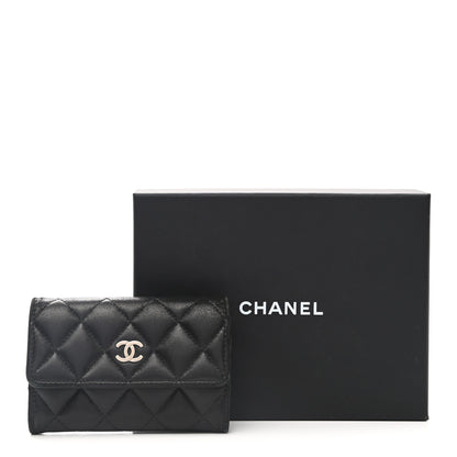 Chanel Lambskin Quilted Flap Card Holder Wallet Black 14 of 14