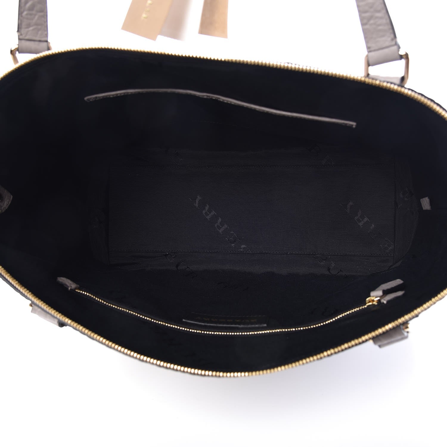 Burberry Signature Grain Calfskin Medium Welburn Tote Pale Grey 5 of 8