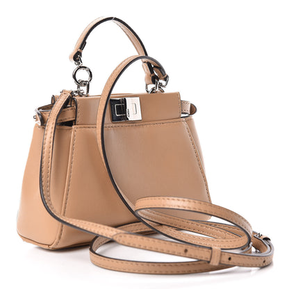 Fendi Shiny Nappa Botanical Garden Embroidered Micro Peekaboo Iconic Satchel Cuoio Rosso 3 of 9