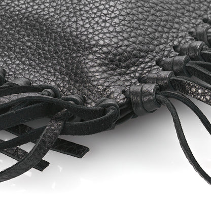 Valentino Garavani Pebbled Calfskin Crockee Small Wristlet Clutch Black 9 of 10