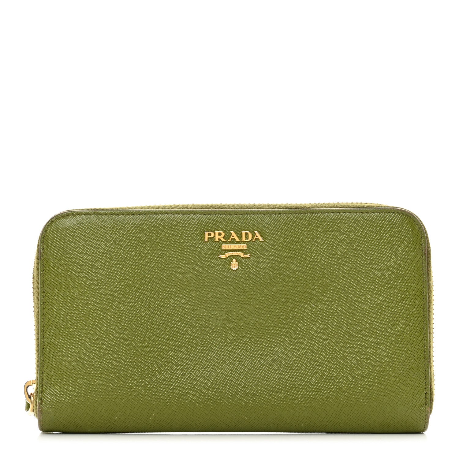 Prada Saffiano Metal Zip Around Wallet Edera 1 of 8