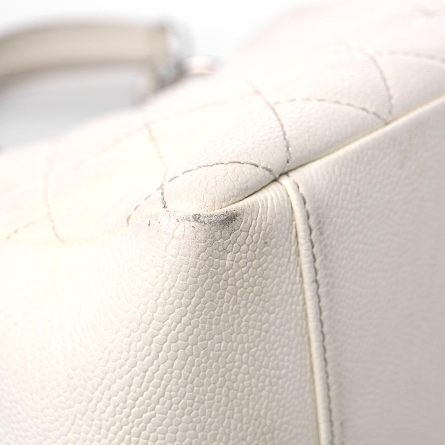 Chanel Caviar Quilted Grand Shopping Tote GST White 10 of 27