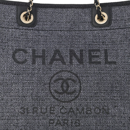 Chanel Woven Straw Raffia Small Deauville Tote Charcoal 8 of 10