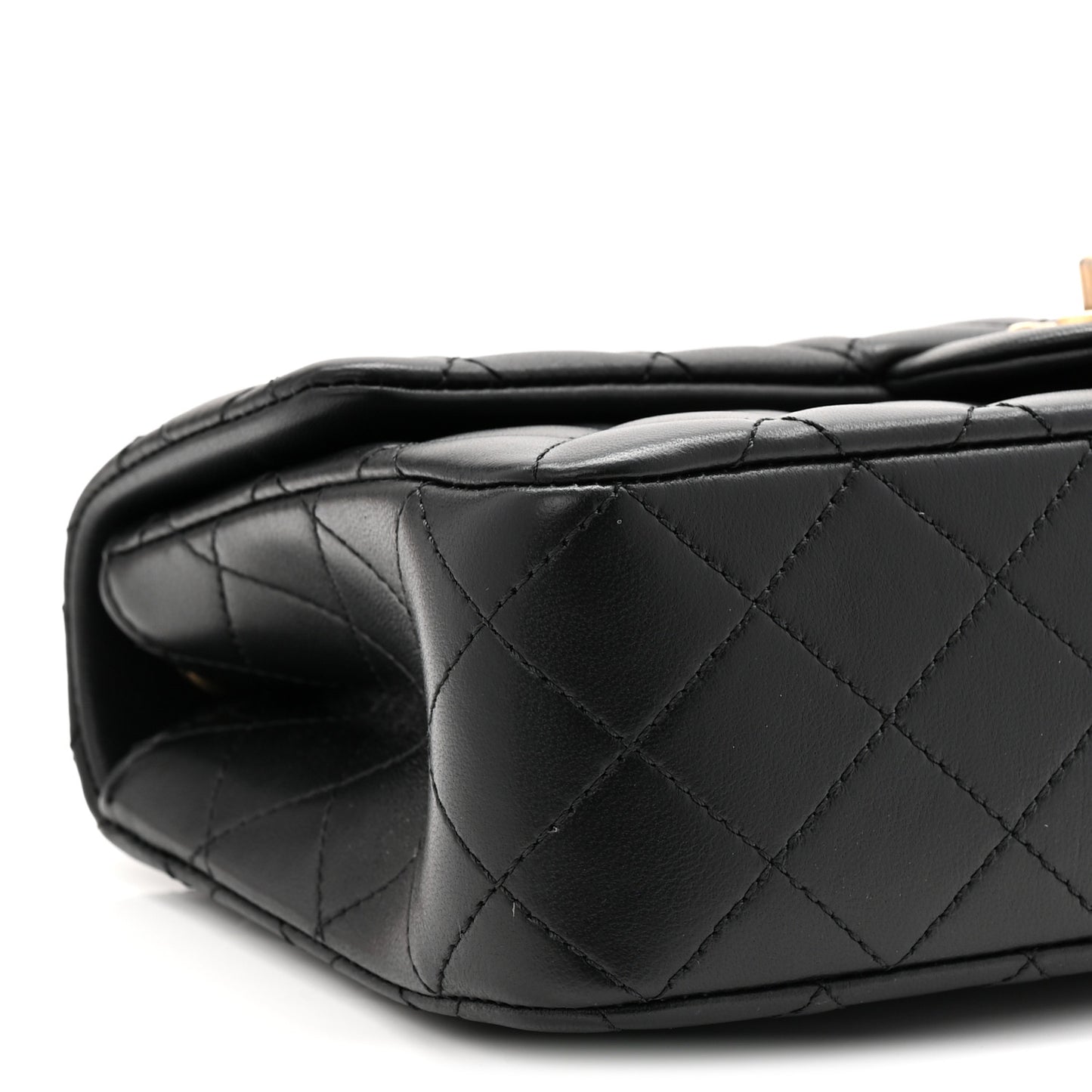 Lambskin Quilted Small Sweet Camellia Flap Black