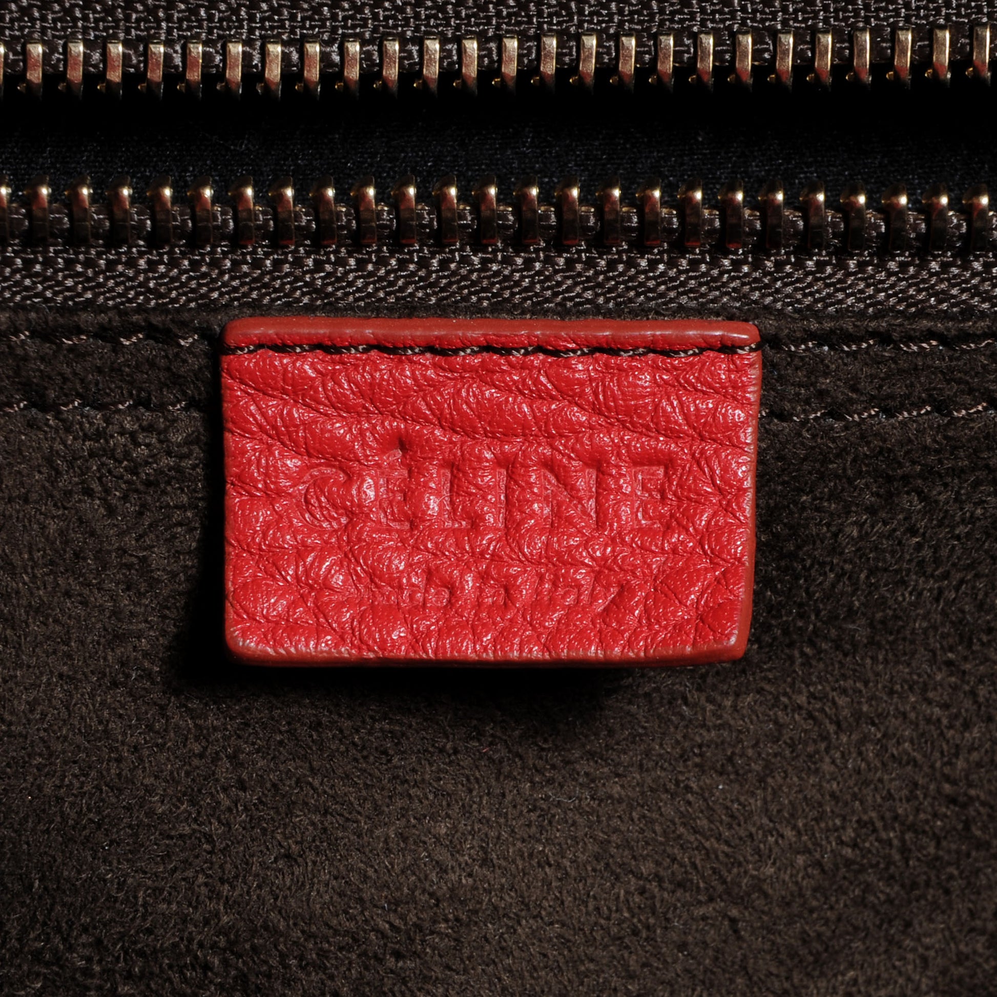 Celine Pebbled Leather Mini Luggage Bag Red 6 of 9