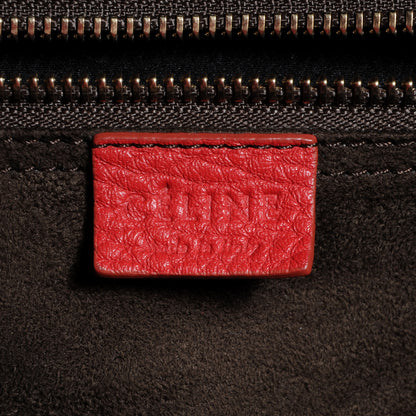 Celine Pebbled Leather Mini Luggage Bag Red 6 of 9