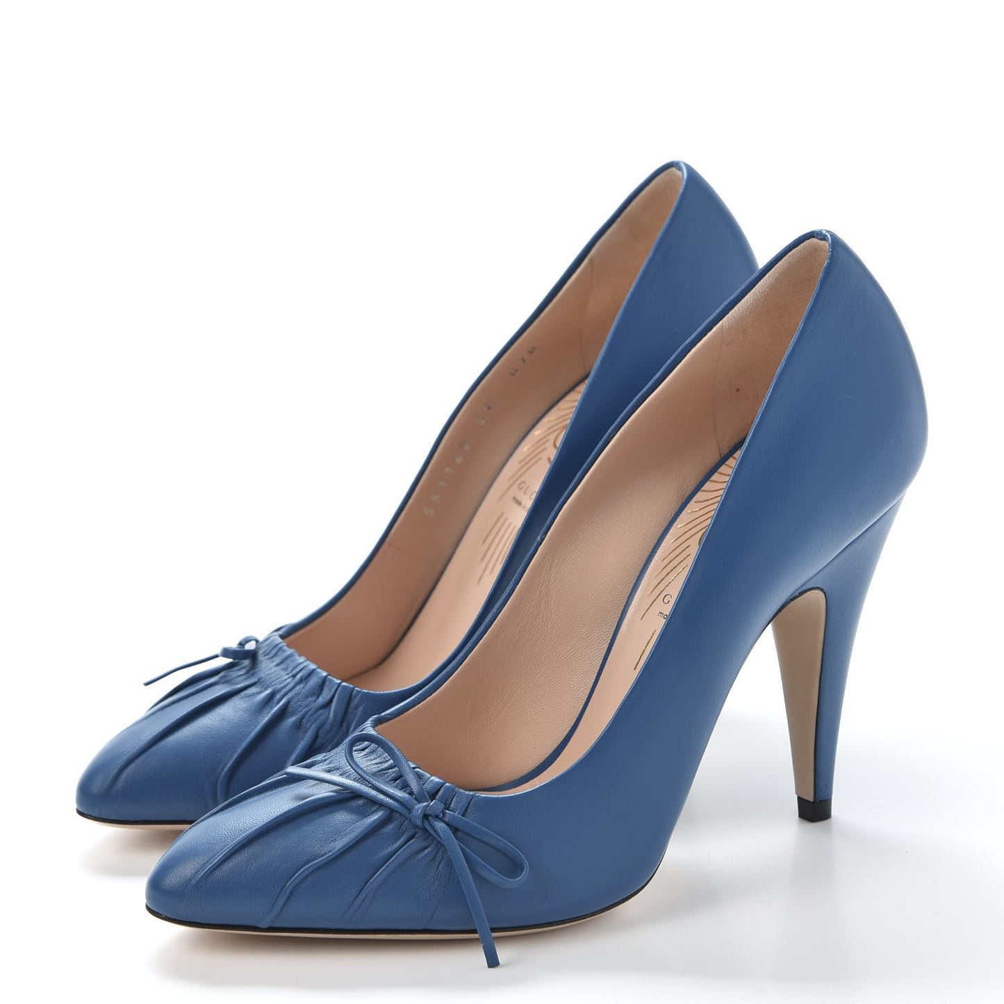 Nappa Bow High Heel Pumps 37 Riviera Blue