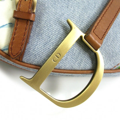 Christian Dior Denim Shearling Floral Saddle Bag 9 of 10