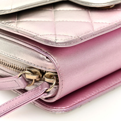Chanel Metallic Lambskin Like A Wallet Flap Golden Pink 10 of 11