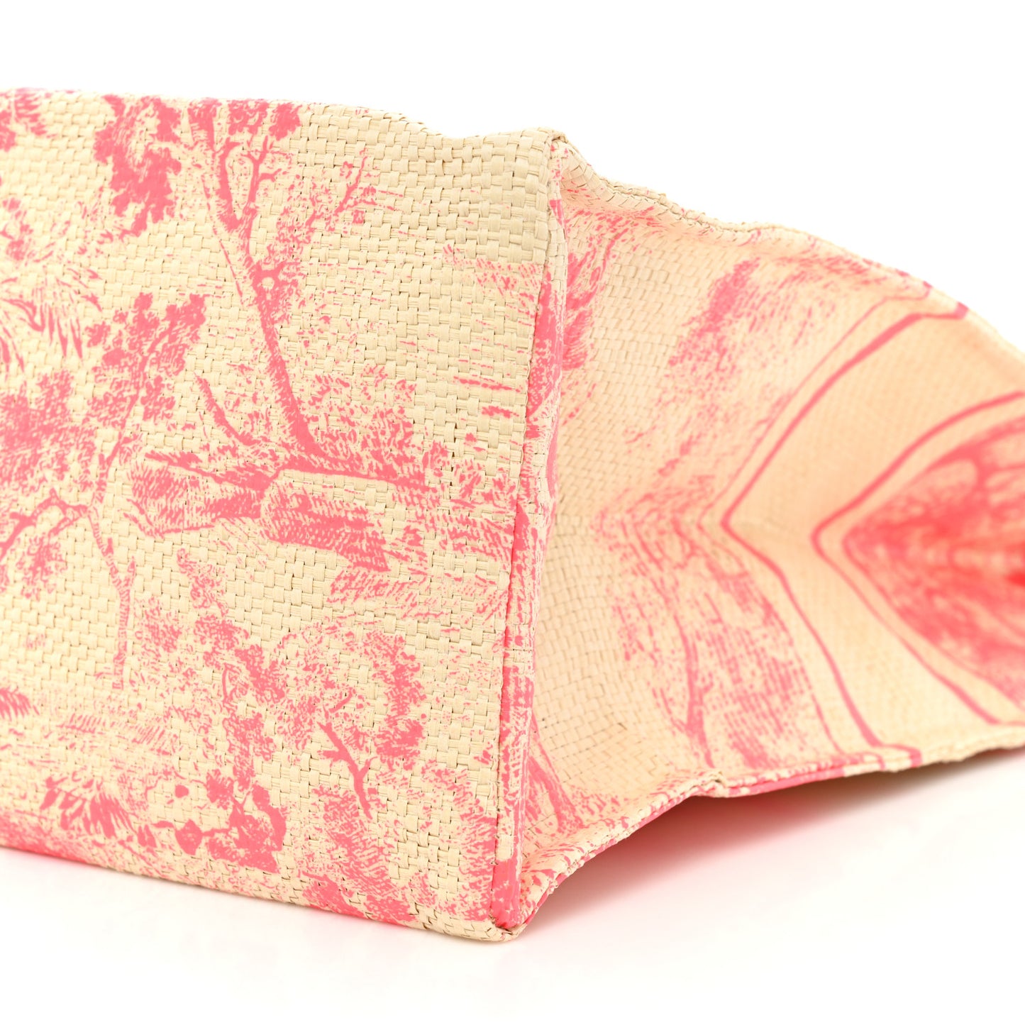 Straw Dioriviera Tote Pink