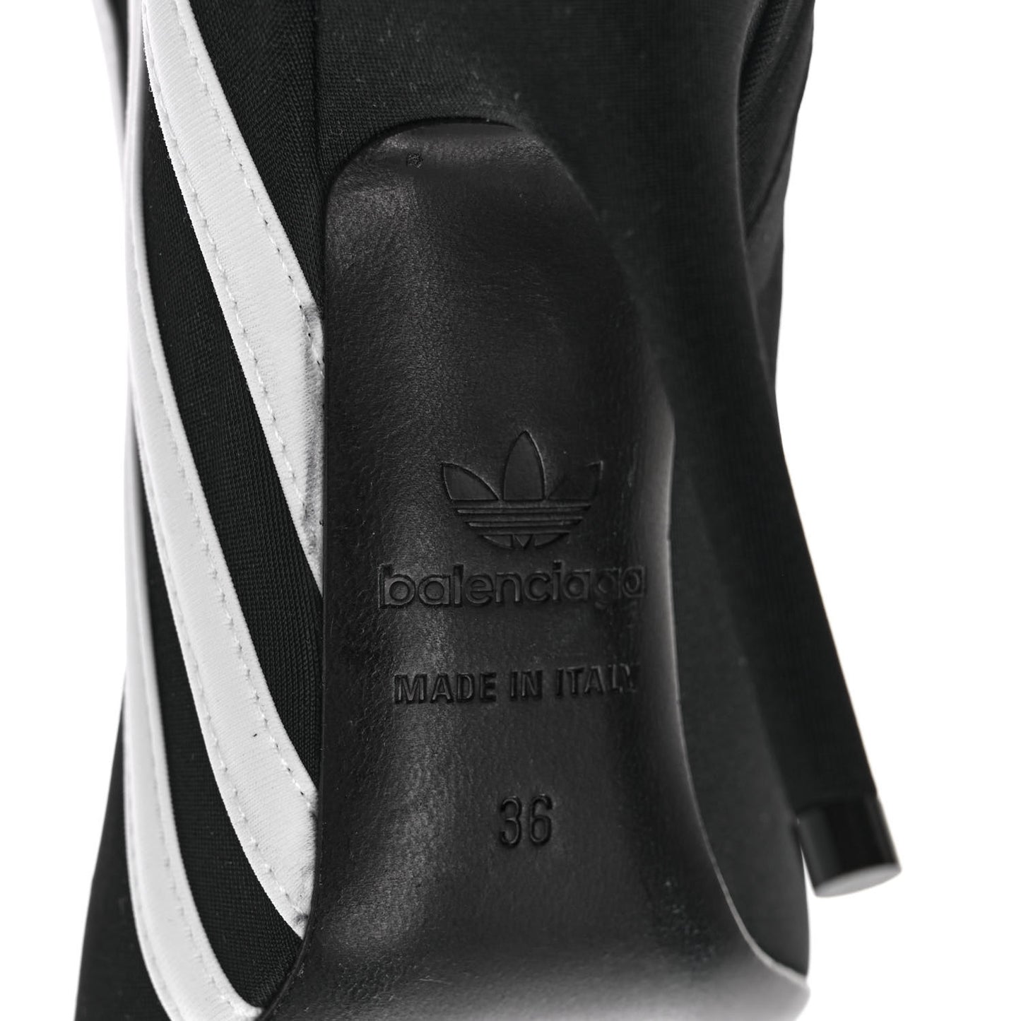 X ADIDAS Matte Spandex Pointed Toe Knife 110mm Ankle Boots 36 Black White