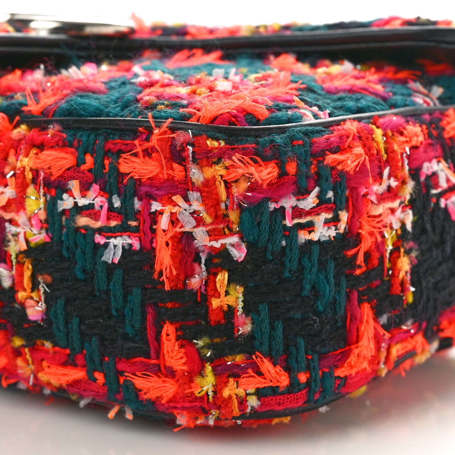 Gucci Tweed Check Poule Calfskin Small GG Marmont Shoulder Bag Pink Petroleum Multicolor Black 10 of 11