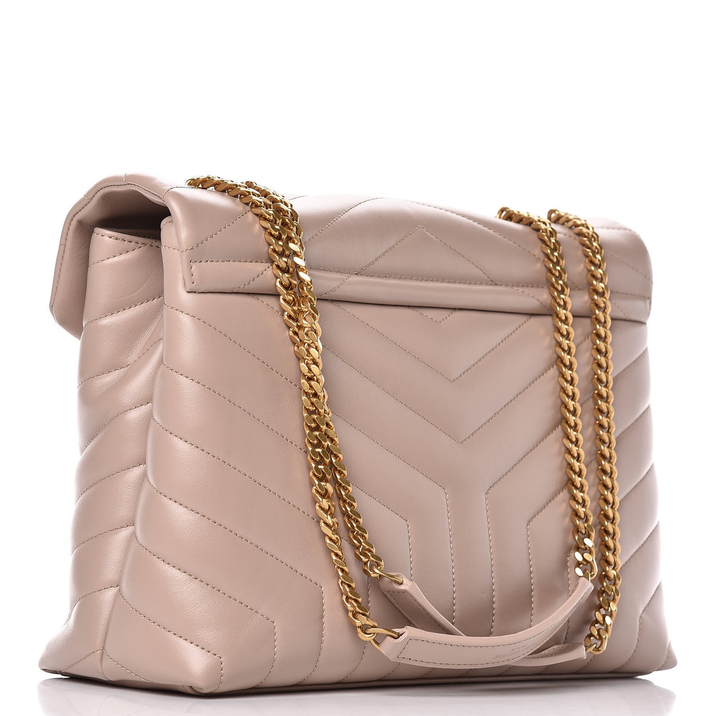 Calfskin Y Quilted Monogram Medium Loulou Chain Satchel Light Natural