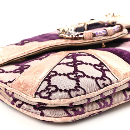 Tom Ford Velvet Monogram Crocodile Tom Ford Jeweled Dragon Shoulder Bag Purple 9 of 10