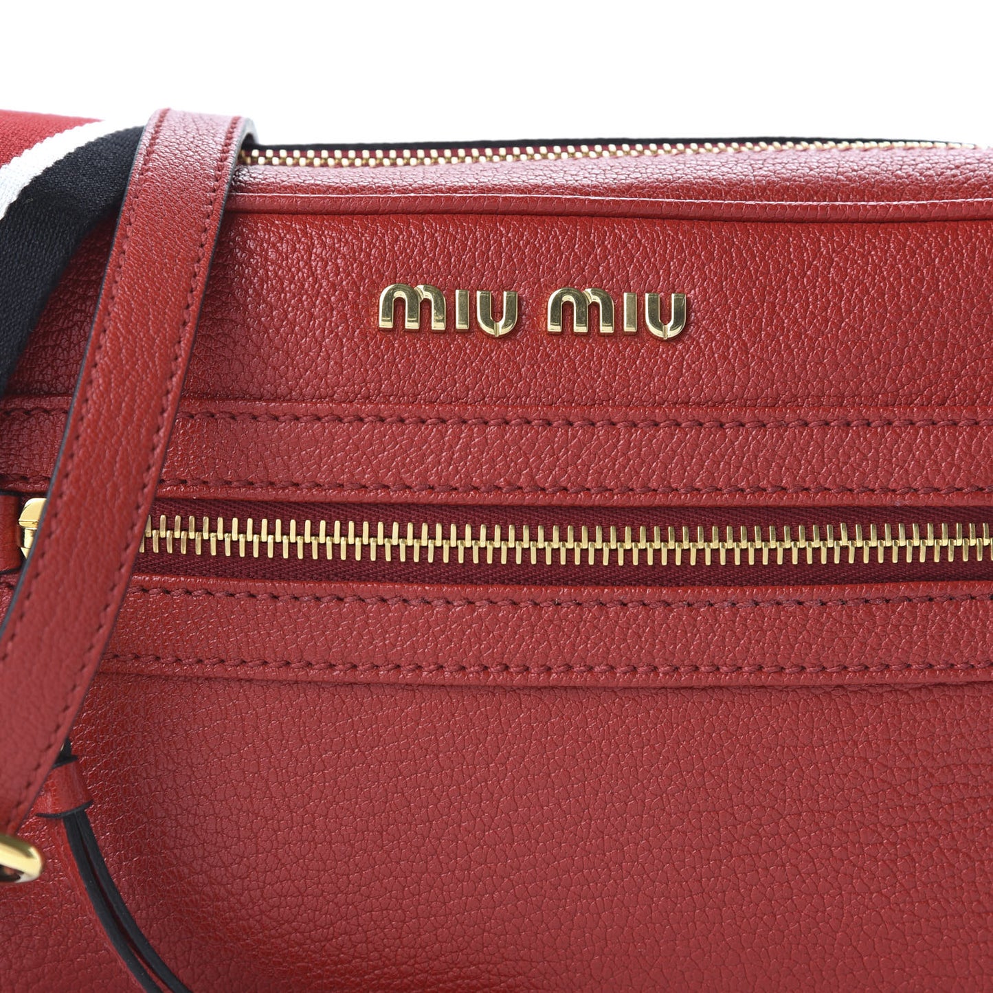 Goatskin Madras Crossbody Bag Rosso