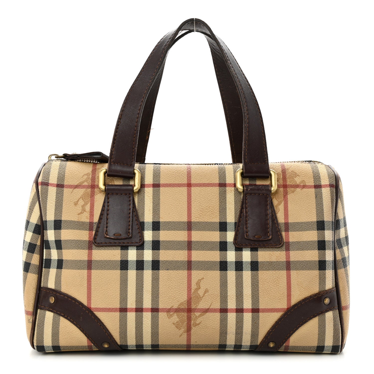 Burberry Haymarket Check Studded Bowler Brown 1 of 16