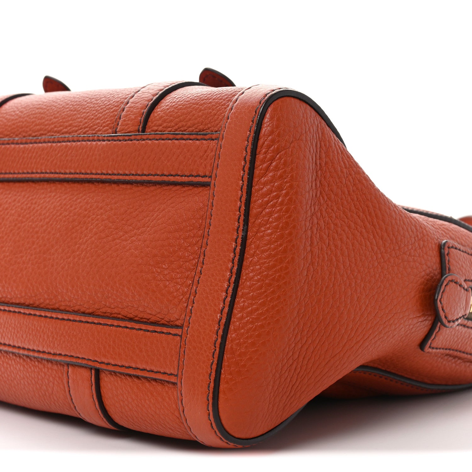 Prada Vitello Daino Buckle Satchel Orange 9 of 9