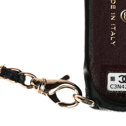 Chanel Caviar Quilted Pearl Crush iPhone 16 Pro Case With Chain Black 6 of 7