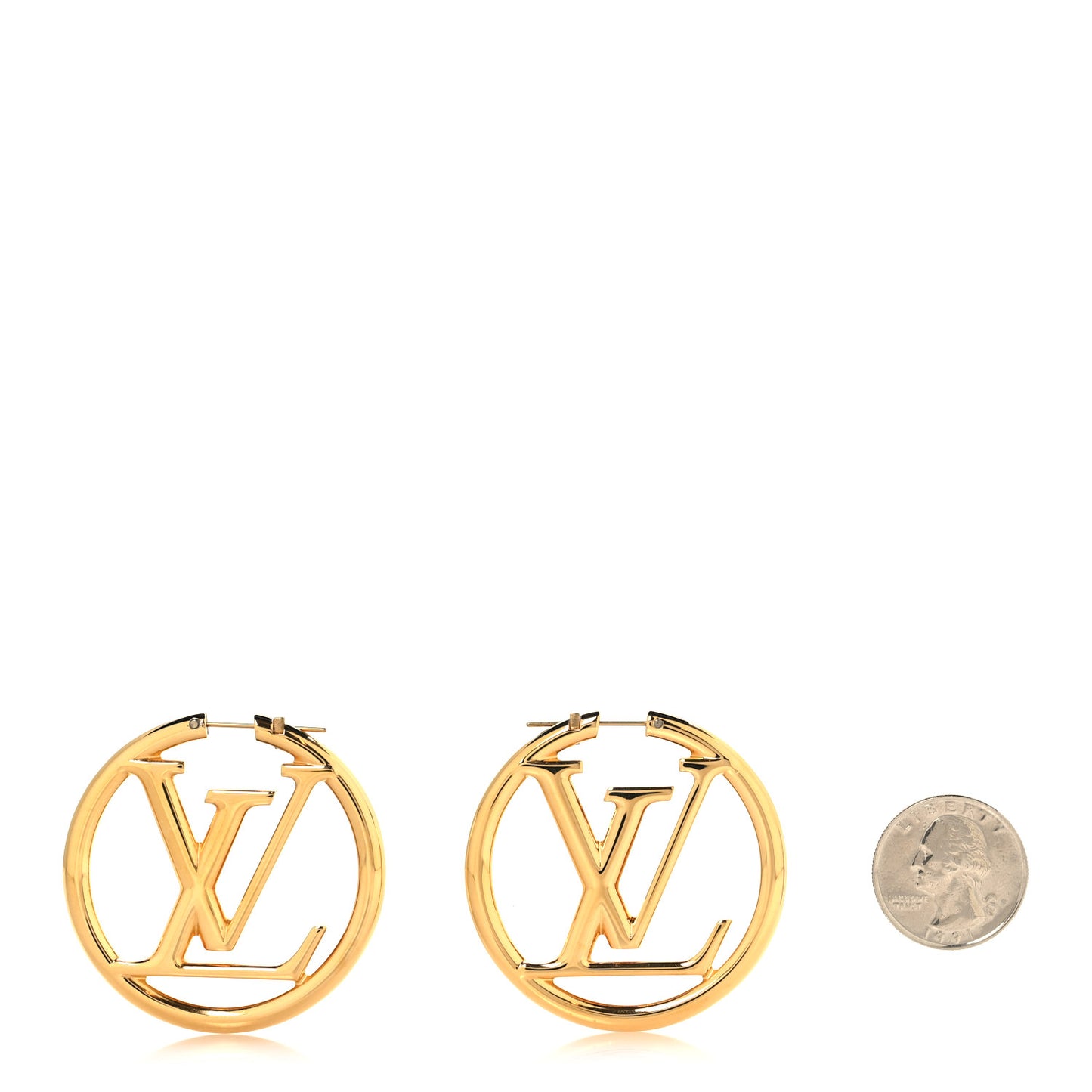 Metal Louise Hoop Earrings Gold