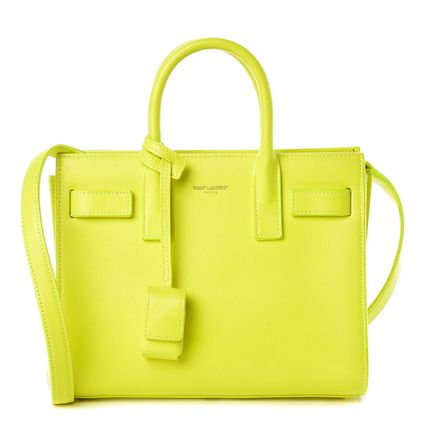 Calfskin Nano Sac De Jour Neon Yellow