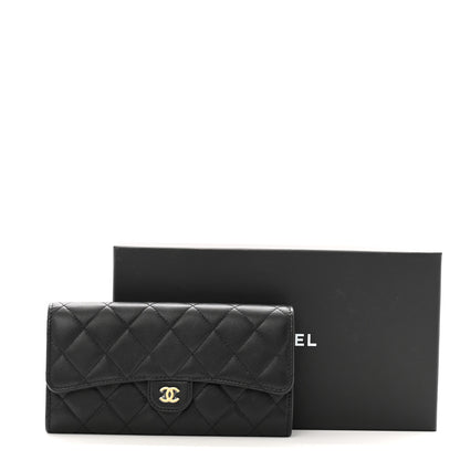 Chanel Lambskin Quilted Large Flap Wallet Black 12 of 12