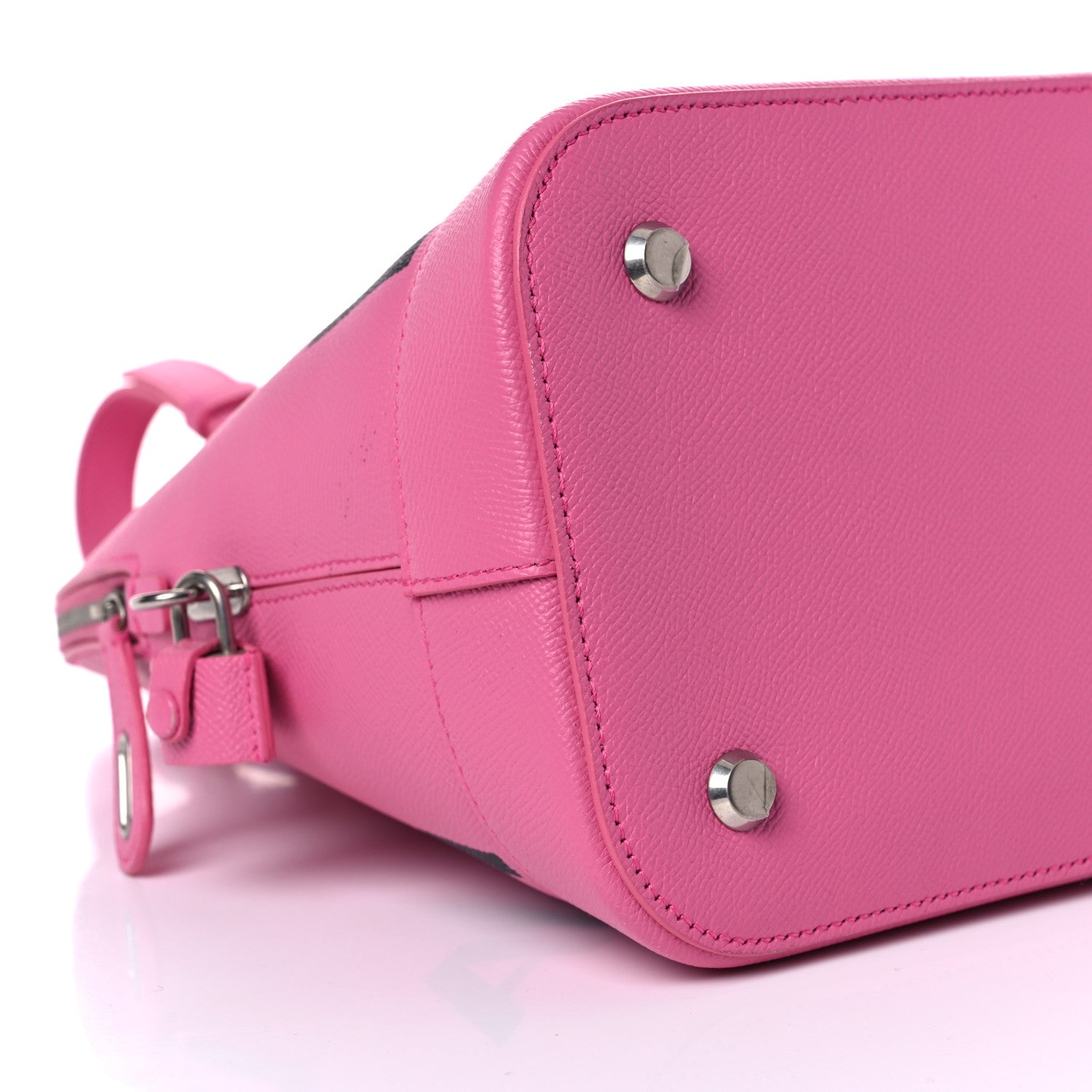 Balenciaga Signature Grained Calfskin Logo M Ville Top Handle Bag Rose Bubblegum Black 7 of 12