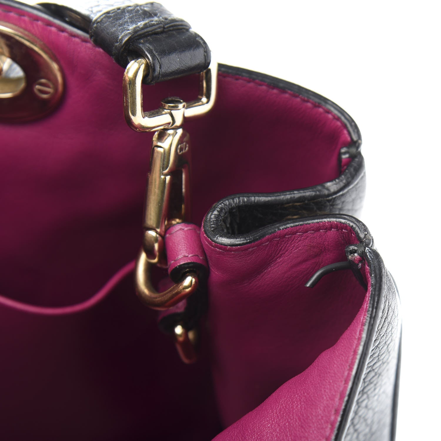 Christian Dior Bullcalf Small Diorissimo Tote Black Rose Indien 10 of 16