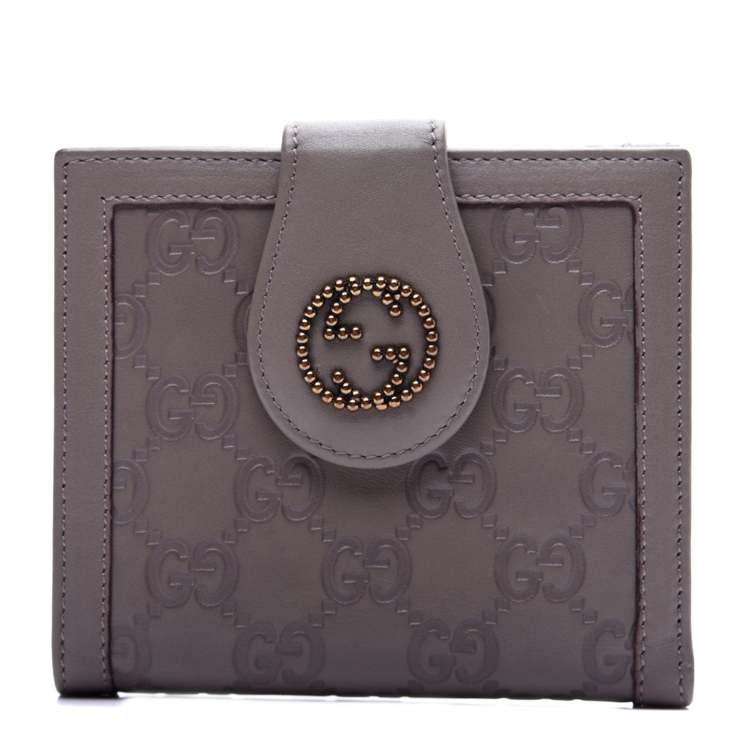 Gucci Guccissima French Flap Wallet Grey 1 of 10
