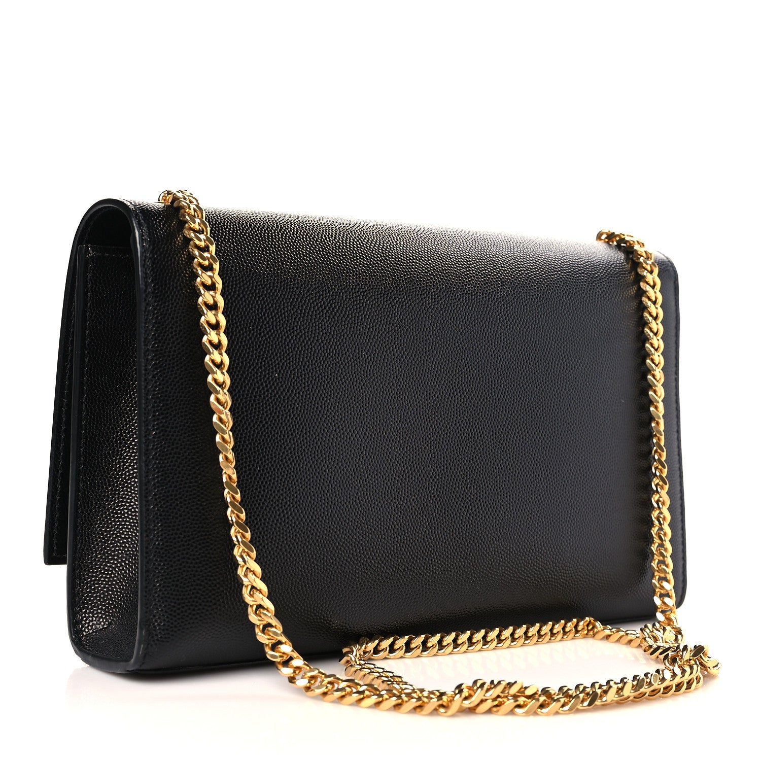 Saint Laurent Grain De Poudre Medium Classic Monogram Kate Satchel Black 3 of 8