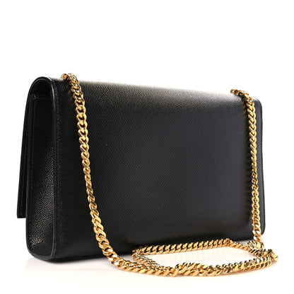 Saint Laurent Grain De Poudre Medium Classic Monogram Kate Satchel Black 3 of 8