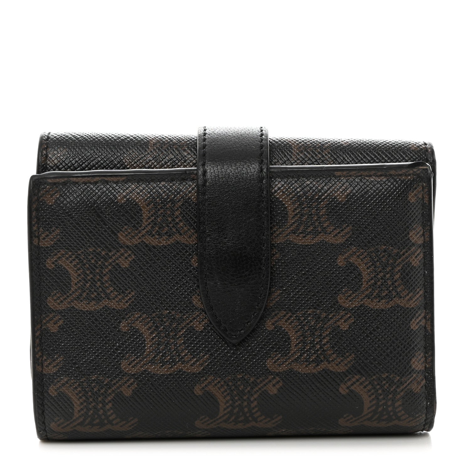 Celine Canvas Triomphe Medium Strap Wallet Black 1 of 7