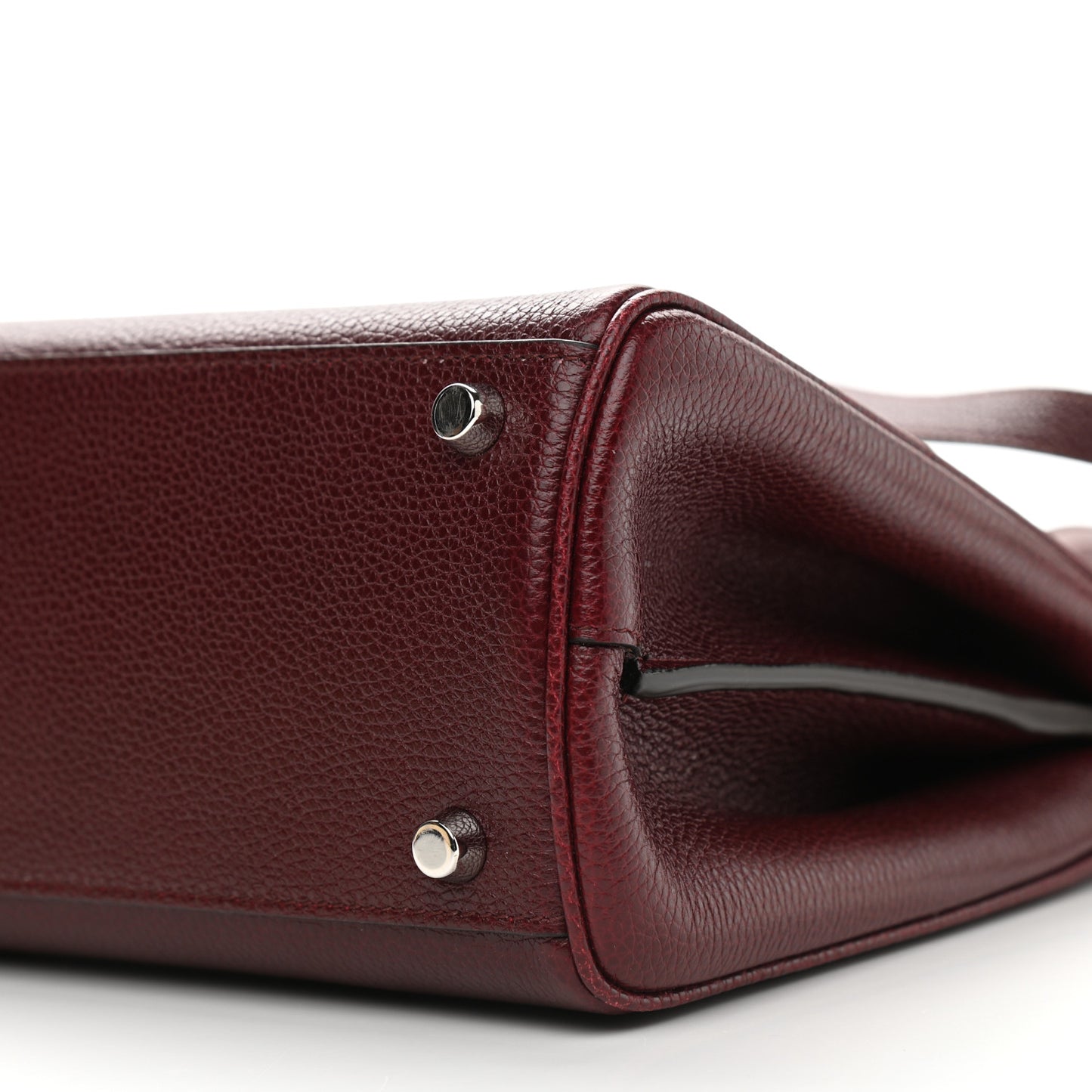 Grainy Calfskin Small Zumi Top Handle Bag Vintage Bordeaux
