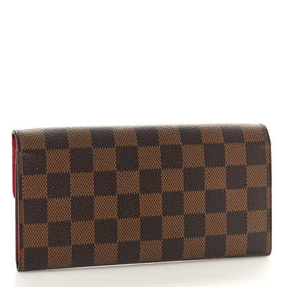 Louis Vuitton Damier Ebene Emilie Wallet Red 3 of 8
